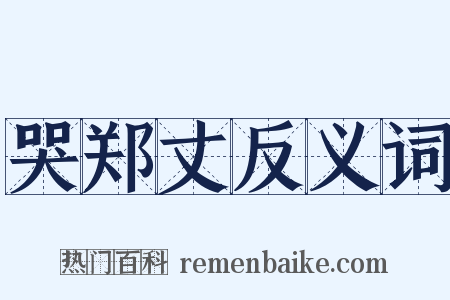 哭郑丈反义词是什么意思的图片